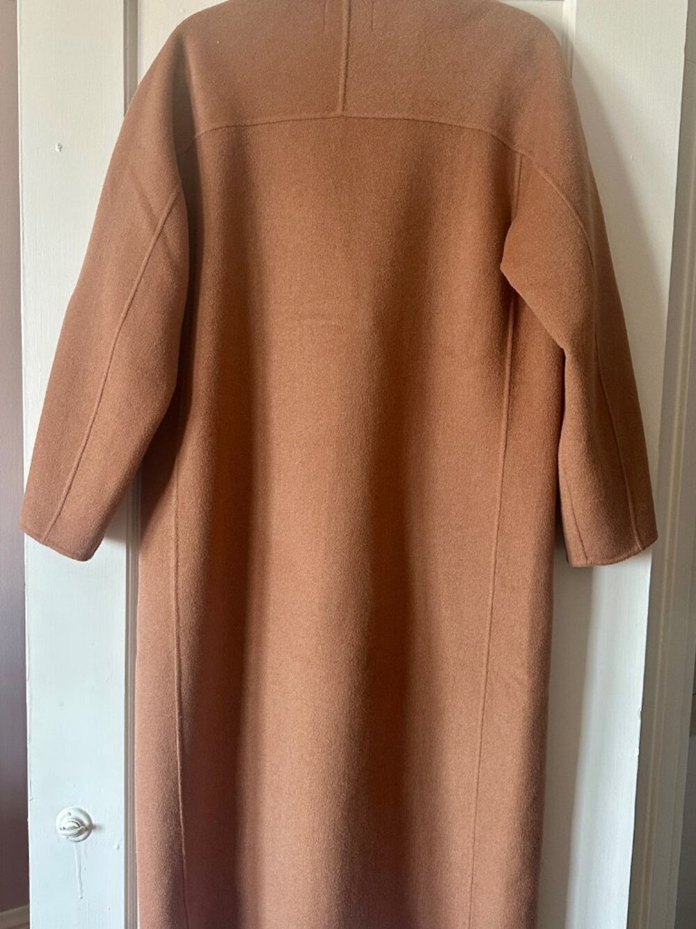 Marine Layer Camel Single-Breasted Long Coat - Picture 6 of 6